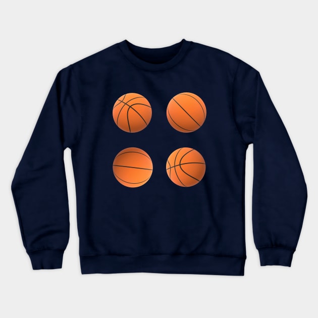 Basketball Lovers Basketballs Pattern for Fans and Players (Purple Background) Crewneck Sweatshirt by Art By LM Designs 